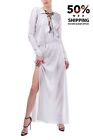 Rrp €835 Ben Taverniti Unravel Project Maxi Dress Size 36 2xs Silk Blend Lace-up