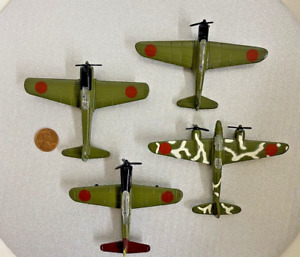 Set of 4 Diecast Metal Japanese Planes WW2