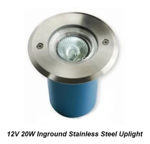 Stainless Steel Inground Garden Uplight 12V 20W MR16 Low Voltage DIY Submersible - Picture 1 of 3