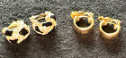 Vintage Goldtone Small Half Rounds Statement ClipOn Earrings Lot Of (2) Huggies