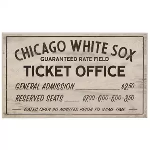 Chicago White Sox Vintage Ticket Office Wood Wall Decor - Picture 1 of 12