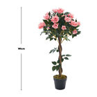 Artificial Faux Rose Flowers Tree Fake Plant in Pot In/Outdoor Garden Home Decor