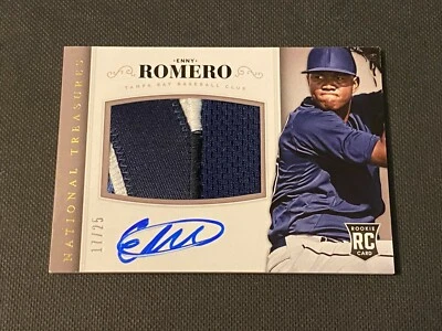 2014 Panini National Treasures ENNY ROMERO Rookie Patch Auto /25 Rays #217 - Image 1 of 2