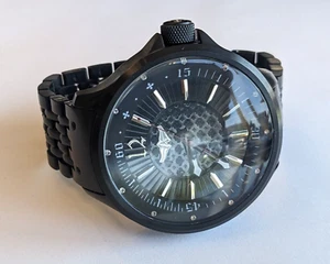 Affliction Chronicle Live Fast Stainless Steel Black Wrist Watch & Box/Papers - Picture 1 of 23
