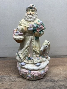 Victorian Porcelain Santa w/ Horse 11" Musical Figurine MUSIC DOESN’T WORK! - Picture 1 of 7