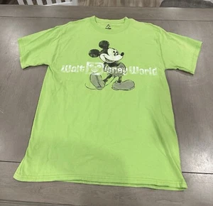 Men's Disney Retro Mickey Mouse All Over Print M Green T-shirt RN#15763 - Picture 1 of 8