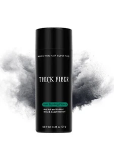 THICK FIBER Hair Fibres for Thinning Hair & Bald Spots 25g - Black - Picture 1 of 9