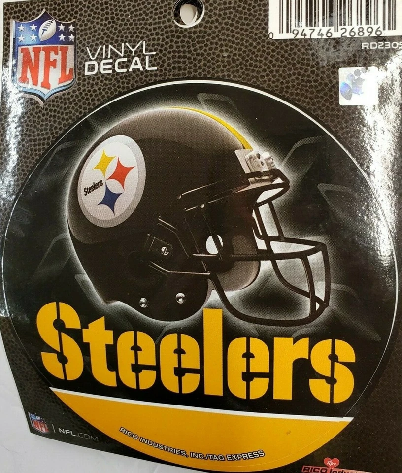 Calcomanía de vinilo redonda NFL Pittsburgh Steelers 4 1/2", NUEVA Foto 1 de 1
