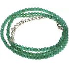 Natural Green Onyx beads necklace With 925 Sterling Silver Fish Lock