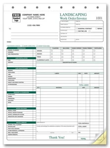 500 Landscaping Work Order Invoices Nebs/Deluxe No. 6570 / 3 Part Carbonless - Picture 1 of 1