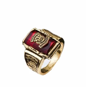 Antique Gold Plated Kings Ring , Size 9 Unisex - Picture 1 of 2
