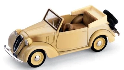 MODELLINO AUTO EPOCA STATICO BRUMM FIAT 1100 508C CABRIOLET 1937 BEIGE 1/43 - Immagine 1 di 4