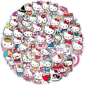 100 adesivi Hello Kitty decalcomania album di ritagli adesivo cartone animato   - Foto 1 di 4