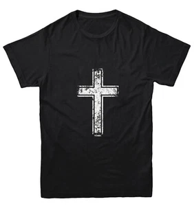 Distressed Cross - Jesus Catholic Christian Church Youth T-Shirt - Picture 1 of 20