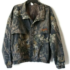 Scent Lok Leaves Camouflage Outdoor Hunting Jacket Coat Deer Snap Button Large