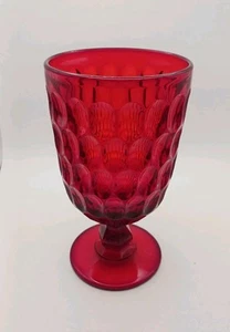 Fenton Thumbprint Ruby 13 Oz Footed Tumbler 6521716 - Picture 1 of 5