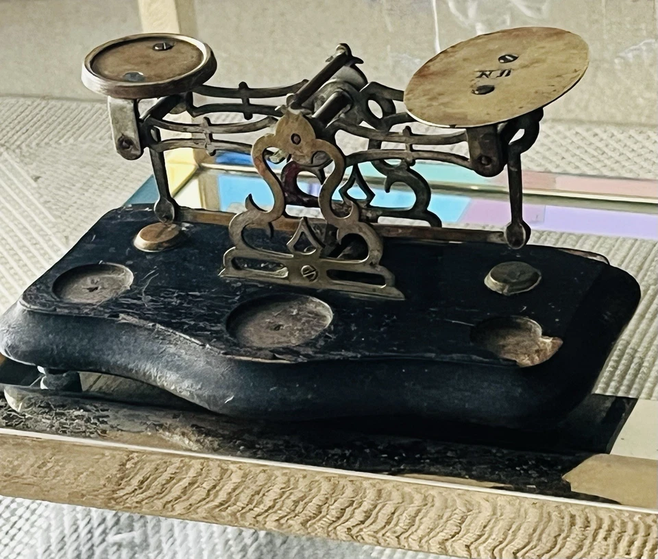 BALANCE ANCIENNE DE BUREAU PESE LETTRES XIXEME - Photo 1/4