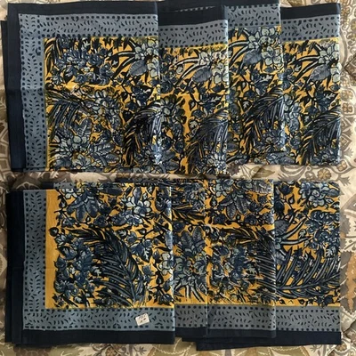 Couleur Nature by Bruno Lamy Set Of 8 Napkins NWT Blue Floral - Image 1 of 4