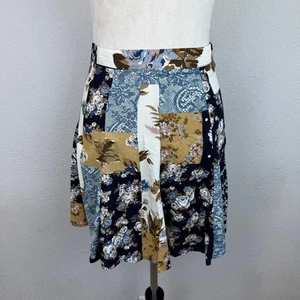Vintage A. Byer California Patchwork Floral Mini Skirt Festival Cottagecore Cute - Picture 1 of 7