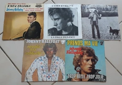 Lot de 32 disques vinyles 45 tours de " JOHNNY HALLYDAY " - Photo 1/4