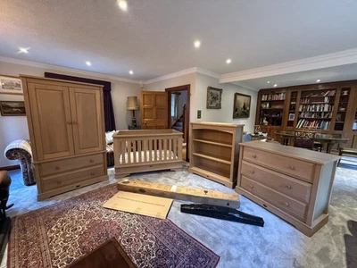 Boori Eton (Natural) Convertible Cot Bed & Wardrobe, Bookcase, Changing Station - Image 1 of 4