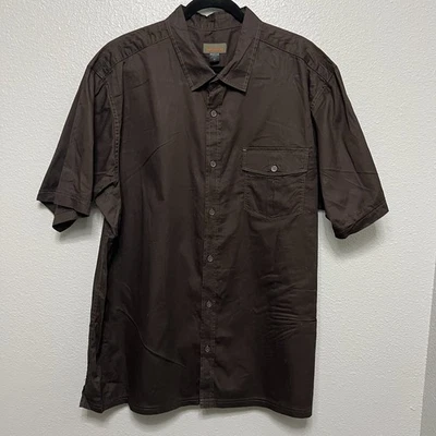 Camisa de algodón Northwest Territory marrón para hombre 2XL manga corta estilo utilitario Foto 1 de 4