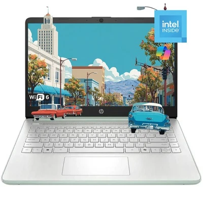 Portátil para estudiantes HP 14" HD - Procesador Intel N150 Notebook 128 GB UFS hasta 16 GB de RAM Foto 1 de 4