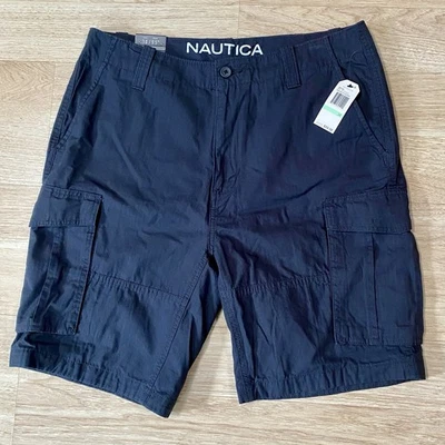 Мужские шорты Nautica Ripstop Cargo 34 цвет черный 9,5 дюйма внутренний шов прочные 100% хлопок - Изображение 1 из 4