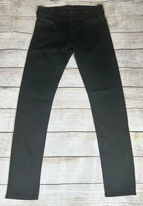 Jean homme True Religion noir skinny W31 L32 stretch zip mouche logo étiquette créateur - Photo 1/24