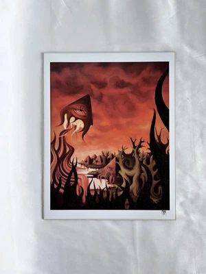Fine Art Print 11x14” Scifi Fantasy Surreal Landscape DnD Horror Red Sky Mikah - Image 1 of 4