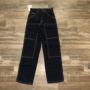 Five Jeans Youth 26x31 Black Double Knee Denim Graffiti Hip Hop Y2K - Picture 1 of 8
