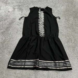 Casual By Gemo A-Line Dress Womens 36 Black Sleeveless Knee Length Sequins Work - Picture 1 of 10