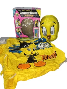 Vintage 1989 Collegeville Looney Tunes Tweety Bird Mask, Costume Small 3-4 Yrs - Picture 1 of 9
