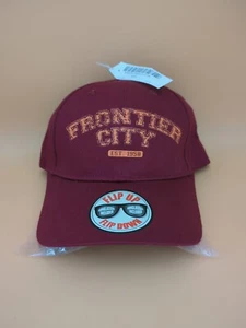 NWT Six Flags Frontier City Baseball Cap Hat w Flip Down Sunglasses Adjustable - Picture 1 of 10