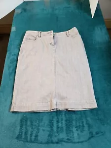 Cabi Skirt Sz 8 Womens Gray Mid Rise Pencil Straight Ladies Jean Denim - Picture 1 of 11