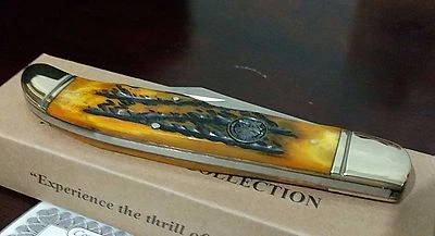 СОЖЖЕННЫЙ ОРАНЖЕВЫЙ КОСТИ ОЛЕНЬ ОХОТЫ КАРМАННЫЙ НОЖ С ЧЕХЛОМ КЛУБ НОЖ ОХОТНИК!!! - Изображение 1 из 4