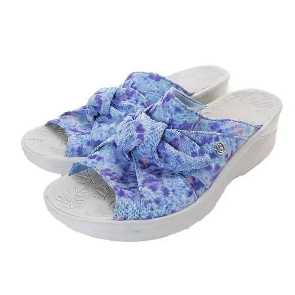 Sandalias de cuña BZees Smile azul tie dye rosa talla 7 nuevas sin caja Foto 1 de 1