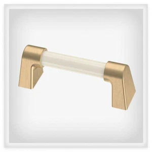 (5 Pack) 3 inch Modern Ceramic Pull Champagne Bronze and Ivory - Picture 1 of 1