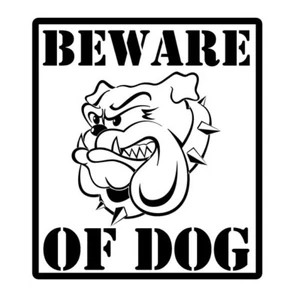 Beware of the Dog vorsicht Hund Aufkleber 2 Stck. JDM Decal Auto Sticker 13 cm - Picture 1 of 5