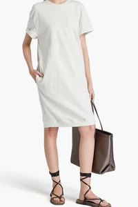 BRUNELLO CUCINELLI Bead-embellished cotton-blend jersey dress Sz L NWT - Picture 1 of 4