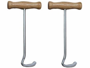 Derby Originals Boot Pull Hooks with Wood Handles Pair 7.5" - Picture 1 of 1