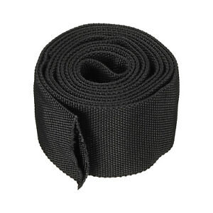 2.4" Flat Dia 6.5FT Nylon Protective Hose Sleeve, Cable Cover Protection Black