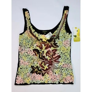 Cartise Women Dressy Black Tank with Multicolor Ribbon Design Size XL 71188 $150 - Picture 1 of 7