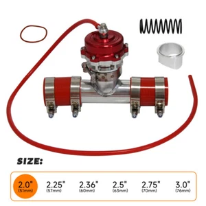 35PSI Boost 50mm Turbocharge Blow Off Valve BOV + 2" Flange Pipe Hose Kit Red  - Picture 1 of 9