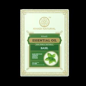Low Cost Khadi Natural Basil Pure Essential Oil 15 ml Ayurvedic Skin Face Body