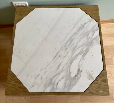 Coffee Table Real Marble and Wood - Image 1 of 4