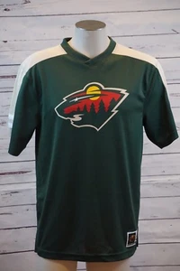 Minnesota Wild Majestic NHL "Quick Play" Cool Base V-Neck Jersey Shirt Sz M - Picture 1 of 8