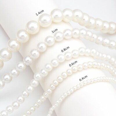 Elegant Charm White Round Pearl Choker Necklace Wedding Women Party Jewelry Gift • 3.20€