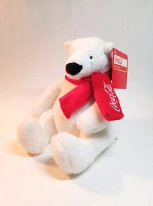 Coca Cola Polar Bear 8" Plush Stuffed Animal Toy Plushie Red Scarf 2013 DanDee - Picture 1 of 10