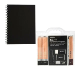 A4 Hardback Artist Sketching Pad with 18pc Sketching Set. - Picture 1 of 1